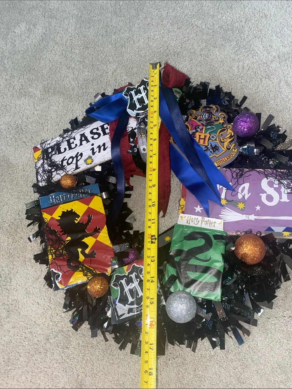 Harry Potter Handmade Holiday Christmas Halloween Wreath